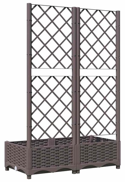Zahradní truhlík s treláží hnědý 80 x 40 x 121,5 cm PP 318260