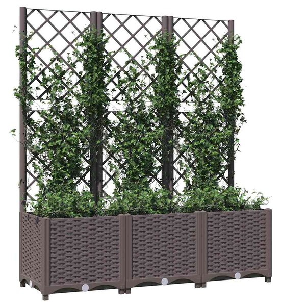Zahradní květináč s mřížkou hnědý 120 x 40 x 136 cm PP 318263