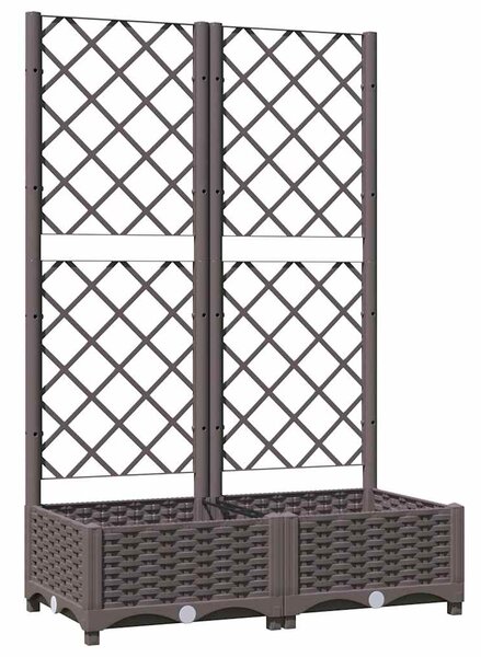 Zahradní truhlík s treláží hnědý 80 x 40 x 121,5 cm PP 318260