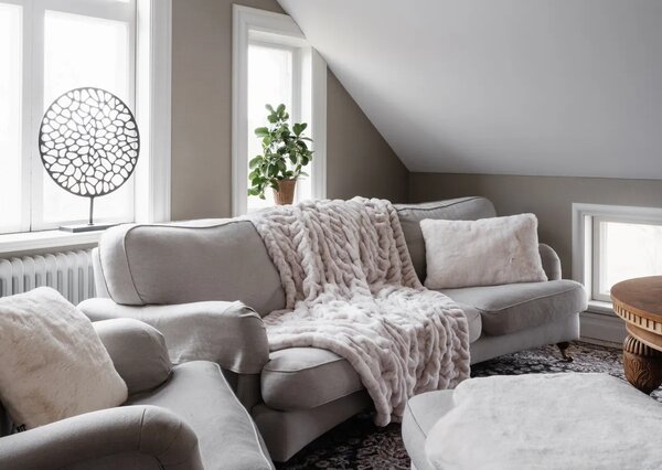 Skinnwille Home Collection Luxusní přehoz Luna Snow, pléd, 120x180 cm