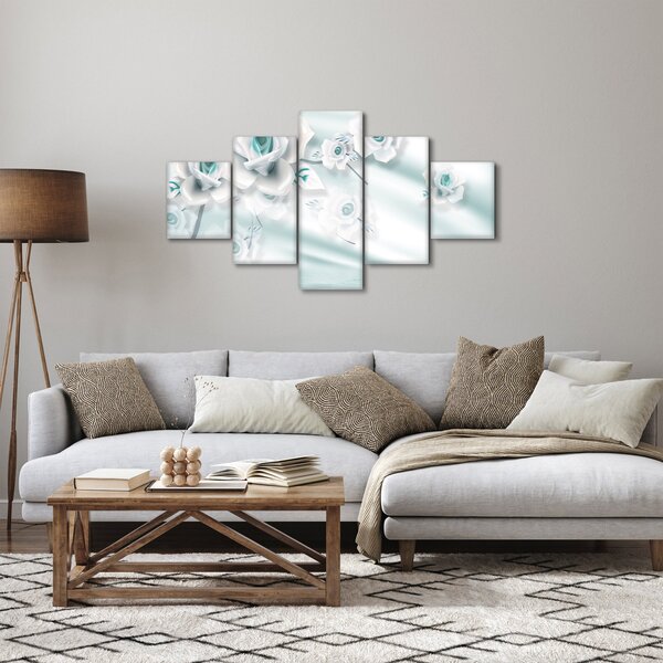 Obraz - Tyrkysové květy růží (125x70 cm)