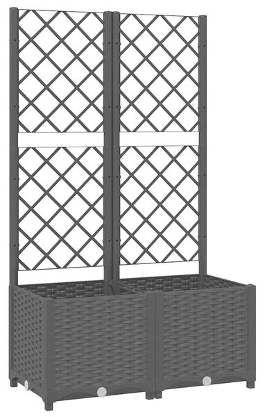 Zahradní květináč s mřížkou černý 80 x 40 x 136 cm PP 318271