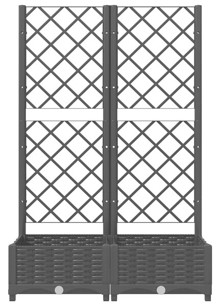 Zahradní květináč s mřížkou černý 80 x 40 x 121,5 cm PP 318270
