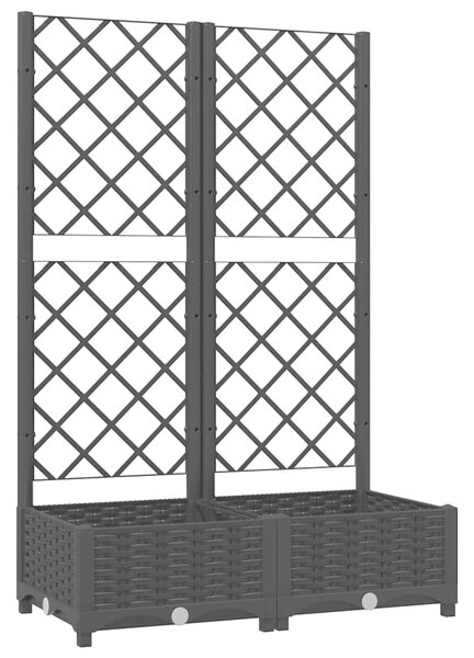 Zahradní květináč s mřížkou černý 80 x 40 x 121,5 cm PP 318270