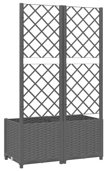 Zahradní květináč s mřížkou černý 80 x 40 x 136 cm PP 318271