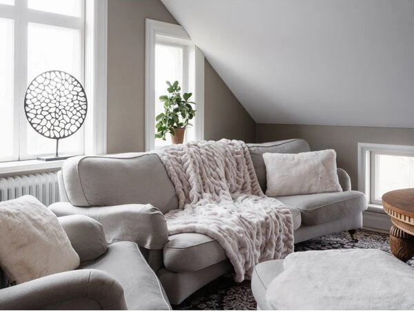 Skinnwille Home Collection Luxusní přehoz Luna Snow, pléd, 120x180 cm