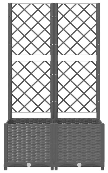Zahradní květináč s mřížkou černý 80 x 40 x 136 cm PP 318271