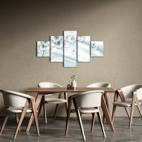 Obraz - Tyrkysové květy růží (125x70 cm)