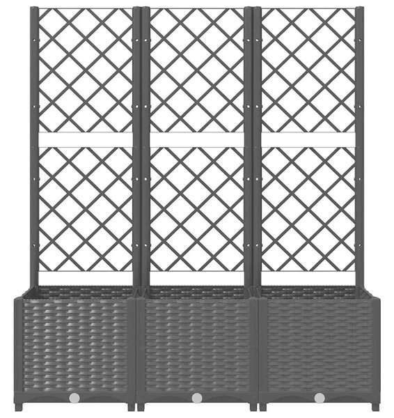 Zahradní květináč s mřížkou černý 120 x 40 x 136 cm PP 318273