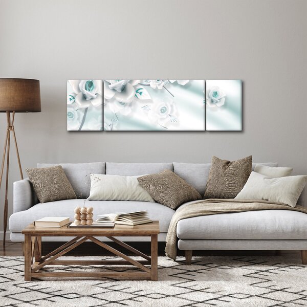 Obraz - Tyrkysové květy růží (170x50 cm)