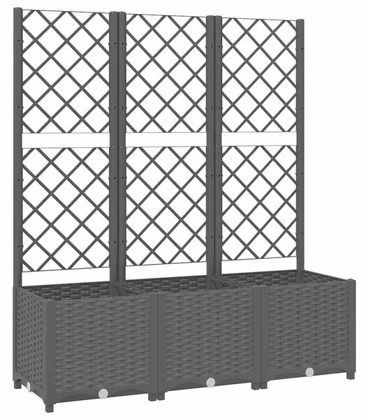 Zahradní květináč s mřížkou černý 120 x 40 x 136 cm PP 318273