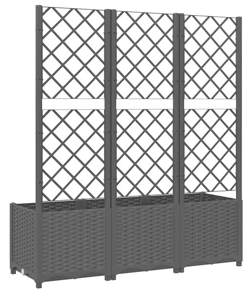 Zahradní květináč s mřížkou černý 120 x 40 x 136 cm PP 318273