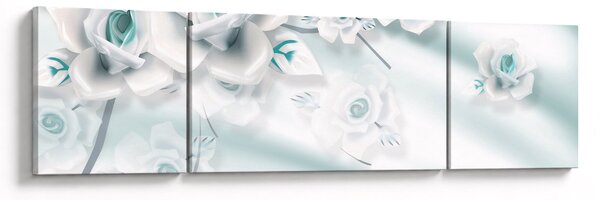 Obraz - Tyrkysové květy růží (170x50 cm)