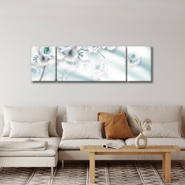 Obraz - Tyrkysové květy růží (170x50 cm)
