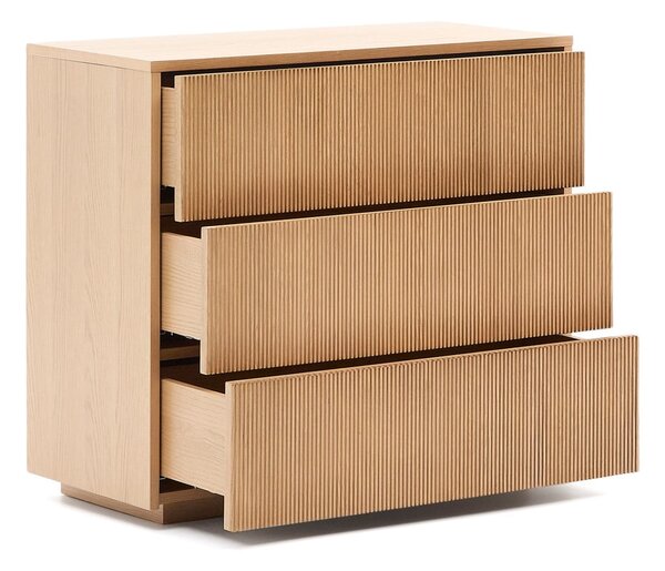 Komoda v dekoru dubu v přírodní barvě 90x79x50 cm Helvine – Kave Home
