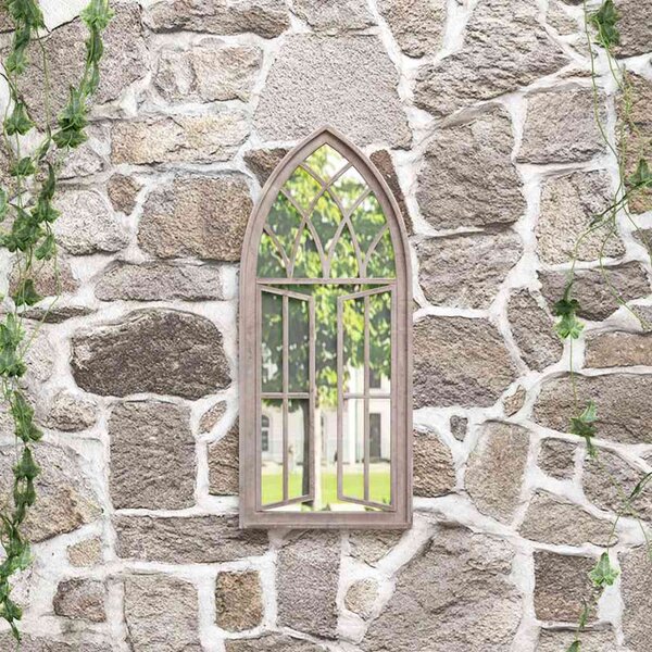 Zahradní zrcadlo pískové 70 x 30 cm železo pro použití venku 318363