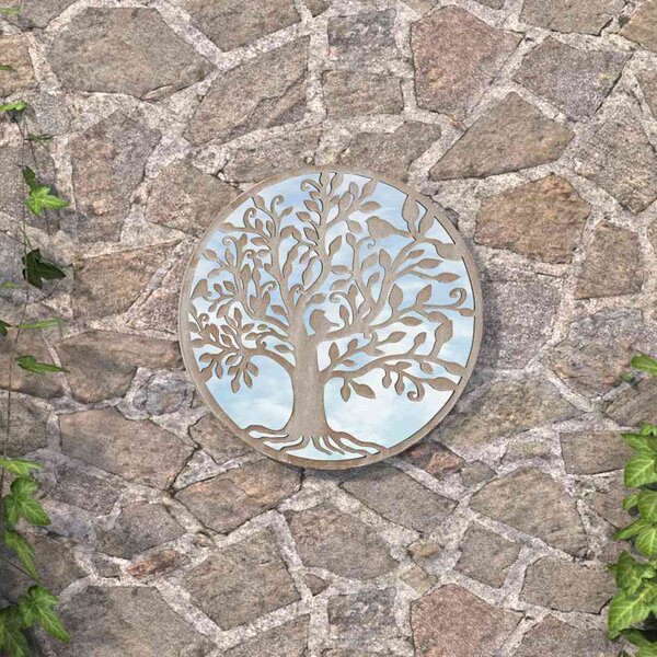 Zahradní zrcadlo pískové 40 x 2,5 cm železo kulaté do exteriéru 318369