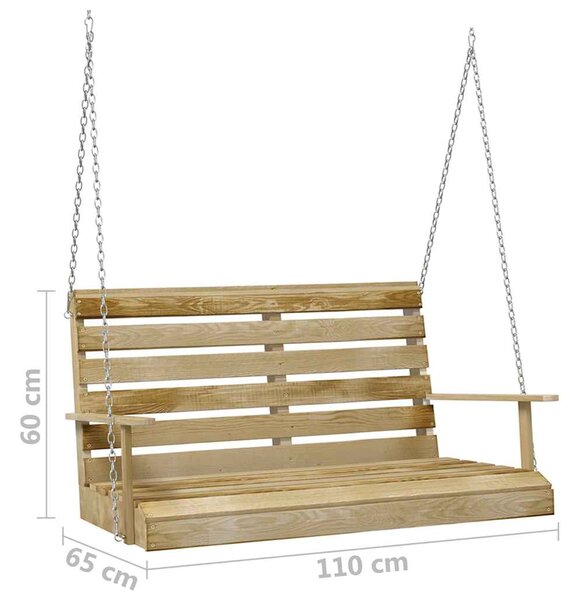 Houpací lavice 110 cm impregnované borové dřevo 318397