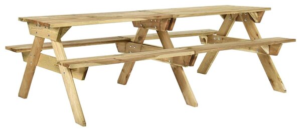 Piknikový stůl a lavice 220x122x72 cm impregnované borové dřevo 318399
