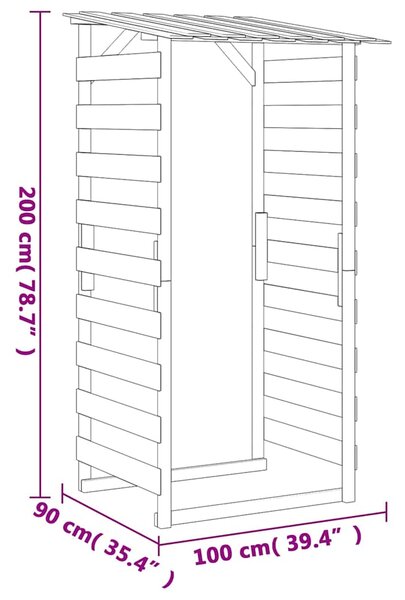 Pergola se střechou 100 x 90 x 200 cm impregnované borové dřevo 318380
