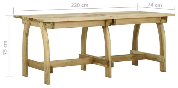 Zahradní stůl 220 x 74 x 75 cm impregnované borové dřevo 318405