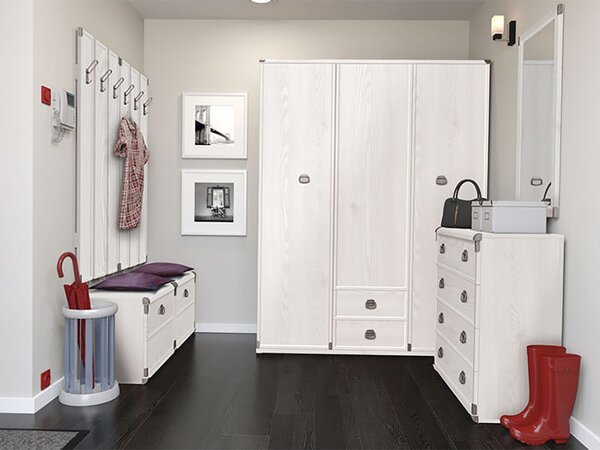 INDIANA II NEW šatní skříň JSZF3D2S/150, borovice bílá