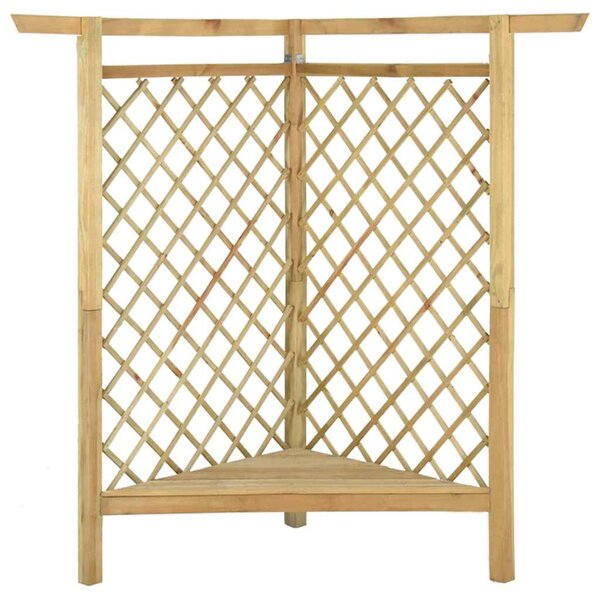 Rohová pergola s lavicí 166 x 81 x 174 cm impregnovaná borovice 318418