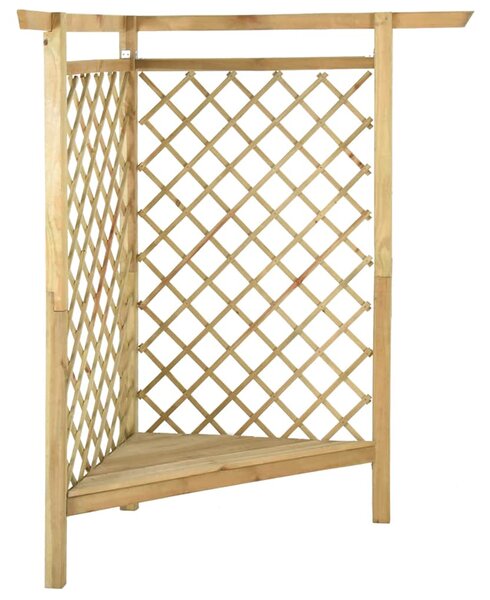 Rohová pergola s lavicí 166 x 81 x 174 cm impregnovaná borovice 318418