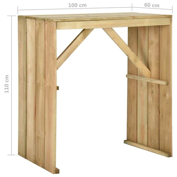Barový stůl 100 x 60 x 110 cm impregnovaná borovice 318416