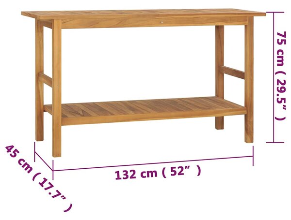 Koupelnová skříňka masivní teak 132 x 45 x 75 cm 318482