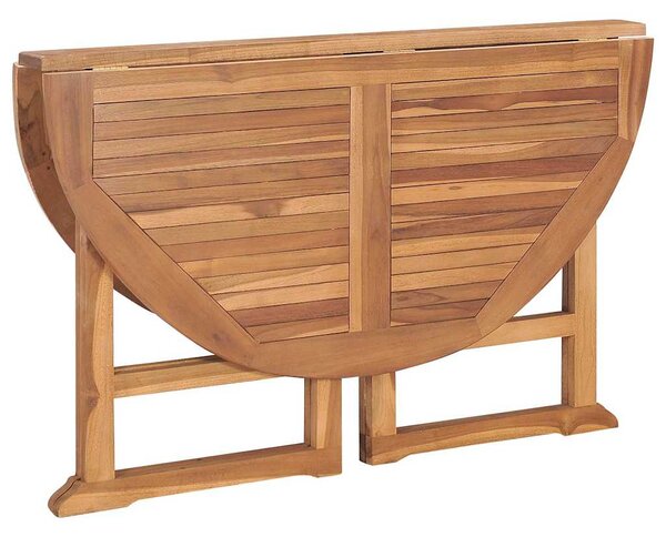 Skládací zahradní jídelní stůl Ø 110 x 75 cm masivní teak 318479