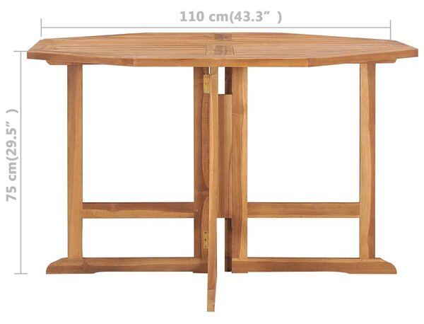 Skládací zahradní jídelní stůl 110 x 110 x 75 cm masivní teak 318480