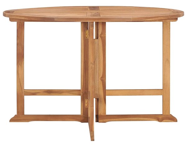 Skládací zahradní jídelní stůl Ø 110 x 75 cm masivní teak 318479