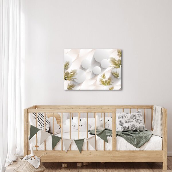 Obraz - 3D kruhy s květinami (70x50 cm)