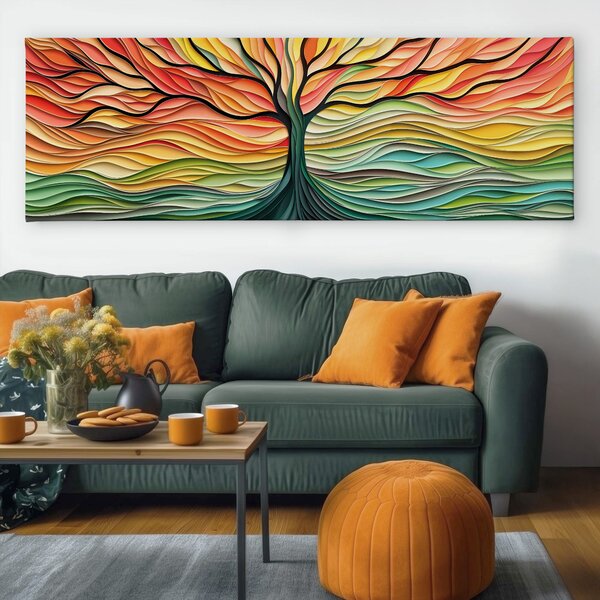 Obraz na plátně - Strom života Tichý západ FeelHappy.cz Velikost obrazu (šířka x výška): 60 x 20 cm