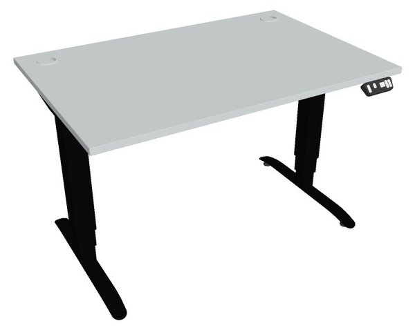 Elektr. nastavitelný stůl 120x80 s pamětí - HOBIS MOTION MS 3M 1200 Dekor stolové desky: šedá, Barva kovové podnože: černá