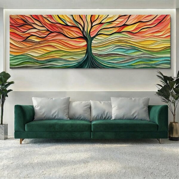 Obraz na plátně - Strom života Tichý západ FeelHappy.cz Velikost obrazu (šířka x výška): 60 x 20 cm
