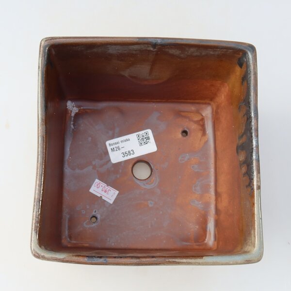 E-bonsai Keramická bonsai miska 15,5 x 15,5 x 11 cm hnědá