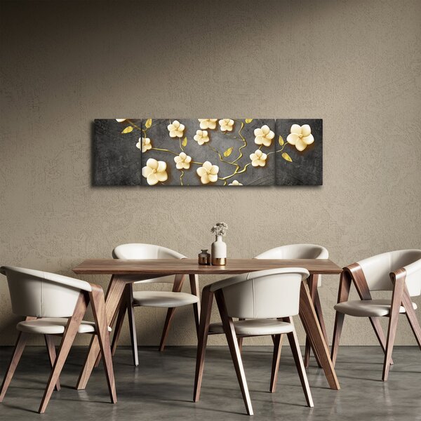 Obraz - Zlatý keř v černém pozadí (170x50 cm)
