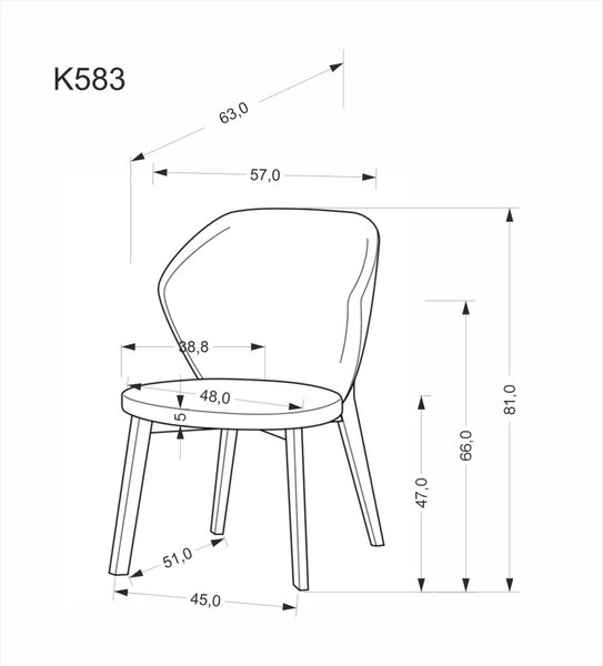 Halmar Jídelní židle K583 ořech/hnědá/béžová