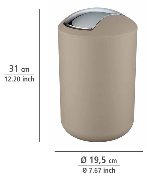 Taupe plastový odpadkový koš 6,5 l Brasil – Wenko