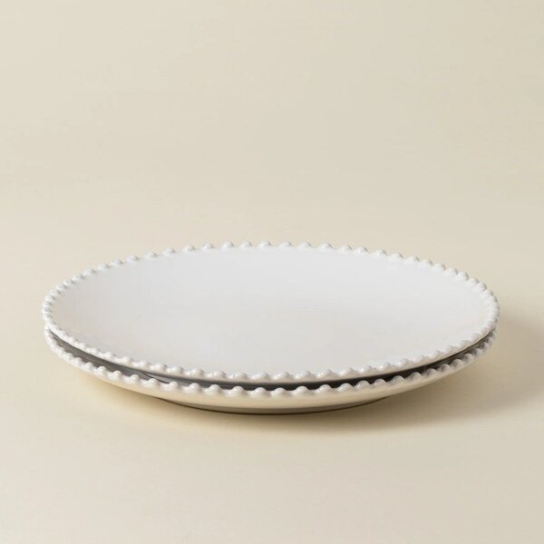 Bílý kameninový talíř Costa Nova Pearl, ⌀ 28 cm