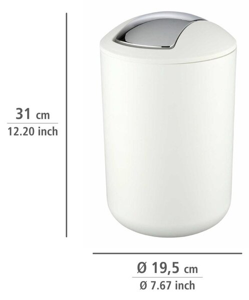 Bílý plastový odpadkový koš 6,5 l Brasil – Wenko