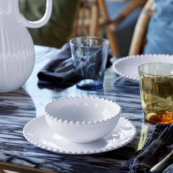 Bílý kameninový dezertní talíř Costa Nova Pearl, ⌀ 22 cm