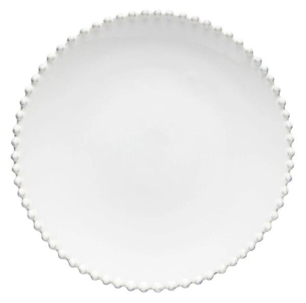 Bílý kameninový talíř Costa Nova Pearl, ⌀ 28 cm