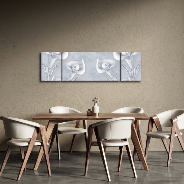 Obraz - Perlové květy (170x50 cm)