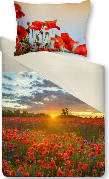 Gipetex Natural Dream 3D italské povlečení 100% bavlna Papaveri - 220x200 / 2x70x90 cm