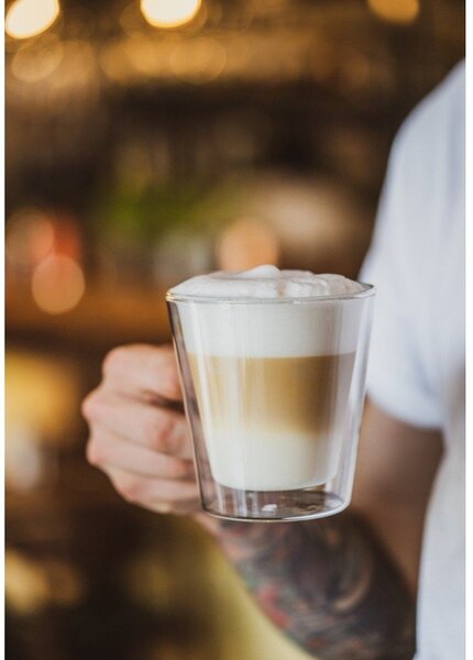 Dvoustěnné skleněné hrnky na cappuccino v sadě 2 ks 350 ml – Vialli Design