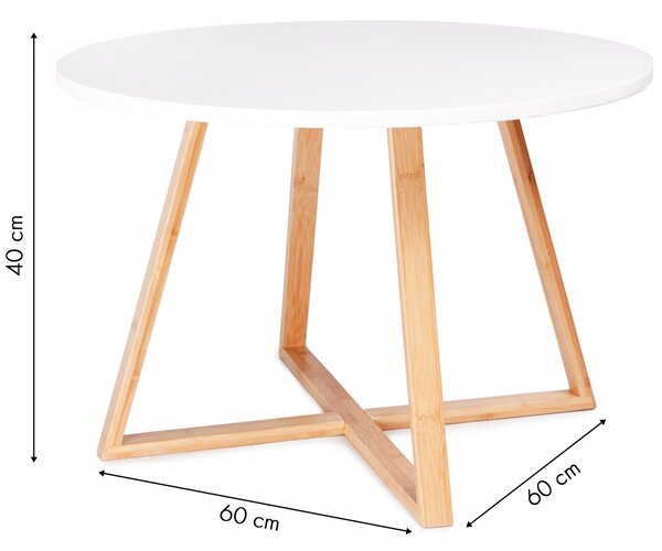 MODERNHOME Odkládací stolek Alva 60 cm bílý