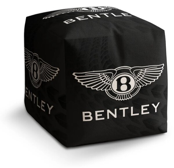 Sablio Taburet Cube Logo Bentley Černý - 40x40x40 cm